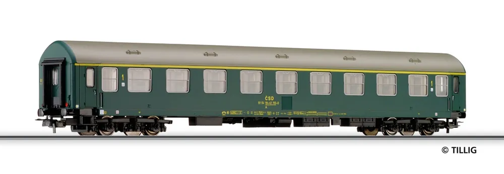 Vendita Finale 74352-2 Tillig HO Tipo Y OSShD 1 classe CSD Ferrovie Cecoslovacche livrea verde