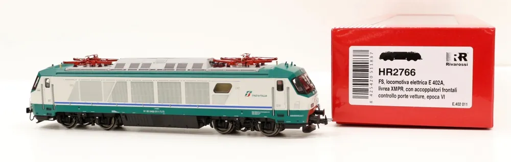 Ultimissimo Modello HR2766 Rivarossi FS loco elettr. E402Aivrea XMPR ganci frontali epoca VI