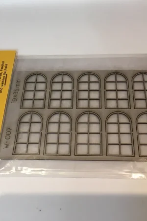 W-007 Proses HO Set 10 finestre ad arco in taglio laser misure mm. 19 x 35 Spedito Oggi