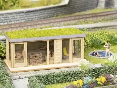 NOCH 14397 - Kit montaggio Fabbricato sauna con vista. Scala H0 serie Laser cut Occasione
