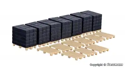 KIBRI 38149 - Set pallets e pedane con carico di mattoni.10pz. Scala H0 Nuova Collezione