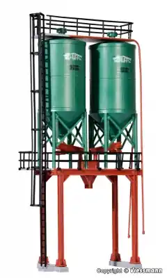 KIBRI 39931 - Kit di montaggio Impianto con doppio silos, scala H0 1 87 Nuova Collezione