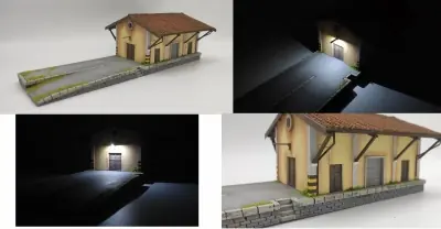 FERRMODEL 241 - Magazzino merci FS Scala H0 1 87, con rampa e illuminazione Prezzo Scontato