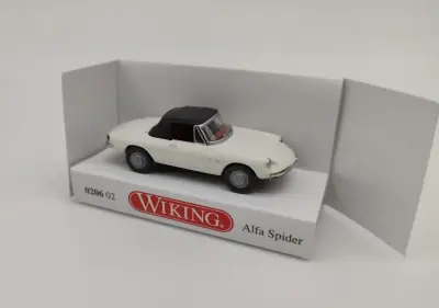 Wiking 020602 - Alfa Romeo spider ‘‘Duetto‘‘ bianca 1966 con capote nera Scala H0 1 87 Vendita Finale