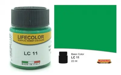 LIFECOLOR LC11 - Verde chiaro opaco. Colore acrilico 22 ml Quantità Limitata