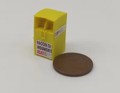 Promo Stagionale FERRMODEL 456 - Cassonetto raccolta abiti usati, Giallo. Scala H0 1 87