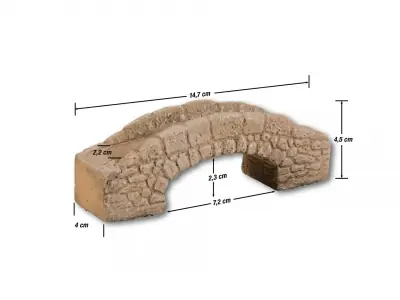Occasione Imperdibile NOCH 58694 - Ponte in pietra 14,7 X 4,5 X 4 cm scala H0 1 87