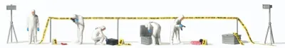 PREISER 10800 - Scena del crimine con poliziotti e accessori come in foto Scala H0 1 87 Direttamente Dal Produttore