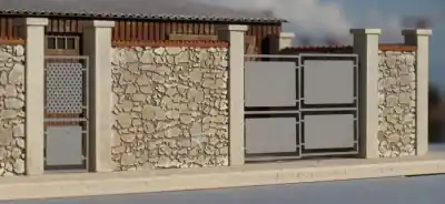 Più Venduto CM BV-035-4 - Kit di montaggio Muro di cinta in pietra con cancelli. Scala H0 1 87