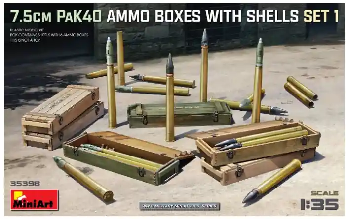 7.5cm PaK40 Ammo Boxes Professionale