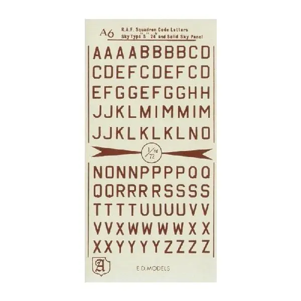 Compra Adesso RAF CODE LETTERS. DULL RED. 24" AND 36".
