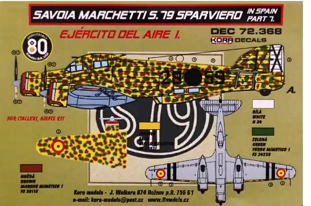 SM.79 SPARVIERO
Aviazione Legionaria -Spagna 1936 - 1939 Prezzo Conveniente