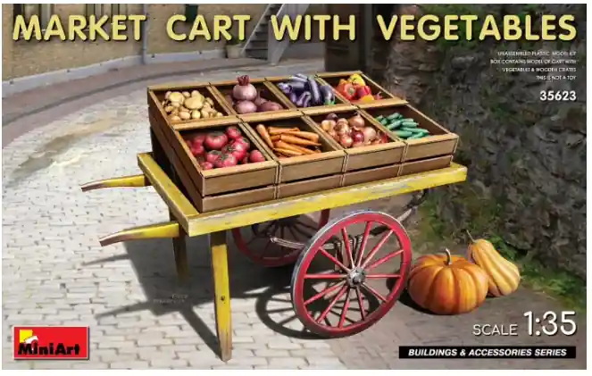 Ultima Occasione Market Cart with Vegetables